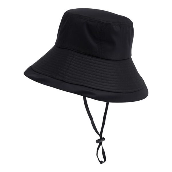 SHEONLY Foldable Bucket Hat with Adjustable Chin Strap - Black
