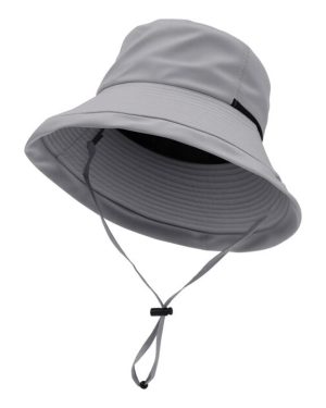 SHEONLY Foldable Bucket Hat with Adjustable Chin Strap - Grey