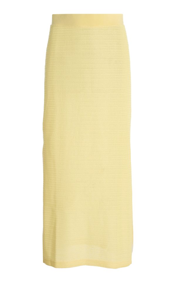 SIMKHAI - Nicky Open-Weave Knit Maxi Skirt - Yellow - L - Moda Operandi