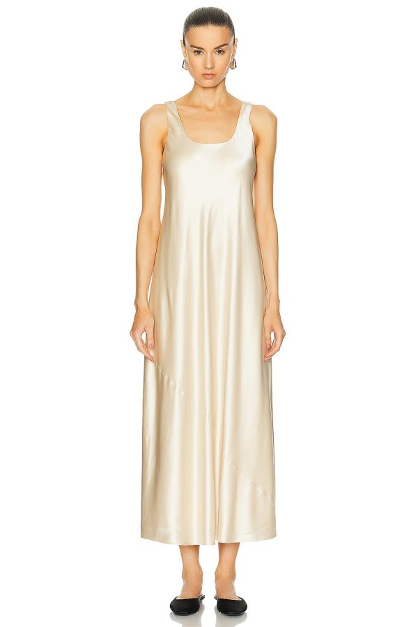 SIMKHAI Rania Maxi Slip Dress in Champagne - Metallic Neutral. Size 0 (also in ).
