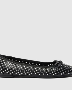 SIMMI Mariay Bling Ballet Flats in Black