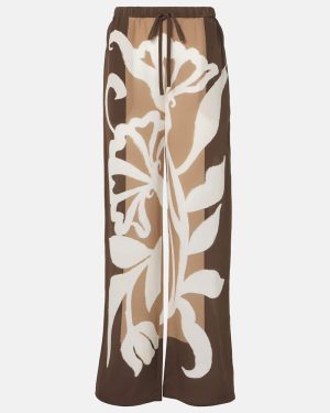 SIR Portia printed silk satin wide-leg pants