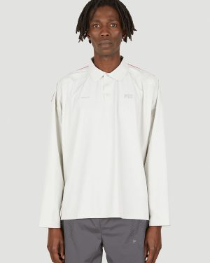 SLAM JAM Long Sleeve Polo Top - Polo Shirts White S