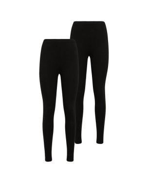 (S/M 8-10) Women's 2 Pack Black Viscose full Length Leggings