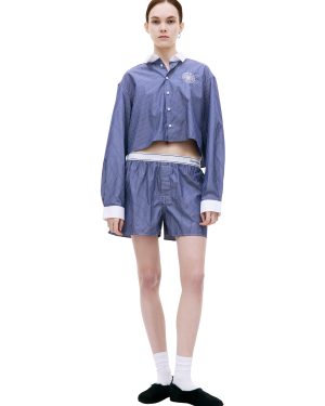 SPORTY & RICH Cotton cropped shirt
