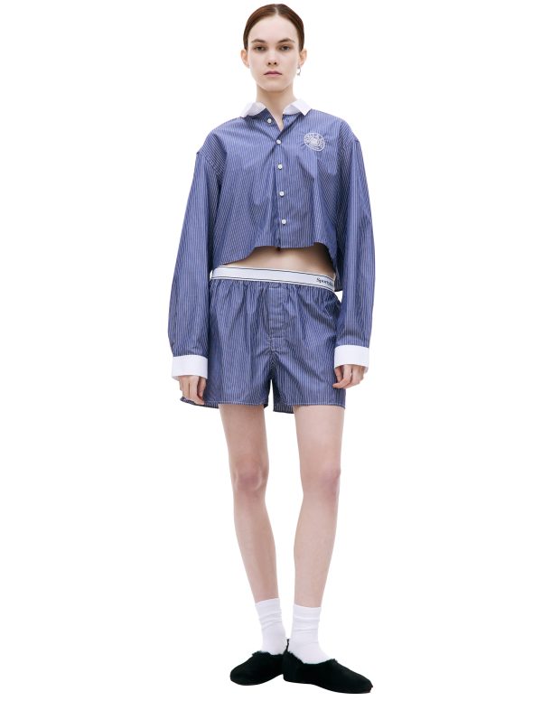 SPORTY & RICH Cotton cropped shirt