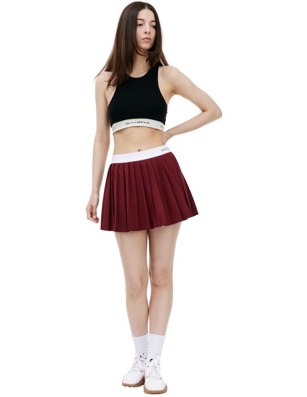SPORTY & RICH Logo pleated skirt