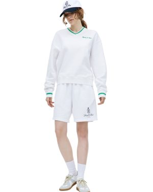 SPORTY & RICH White Serif sweatshirt