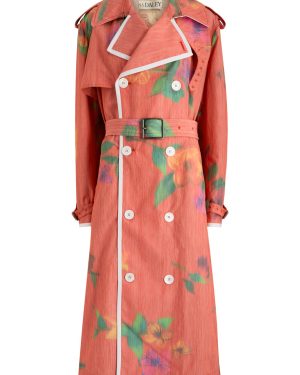 SS Daley Edna Floral-print Woven Trench Coat - Red - S (UK8-10 / S)