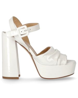 STRATEGIA RAIN WHITE HEELED SANDAL