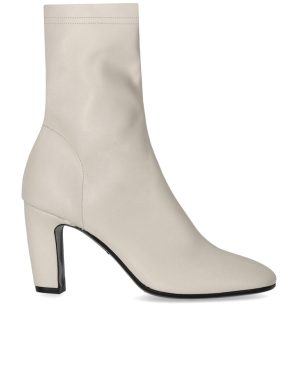 STRATEGIA ZHAIRA WHITE HEELED ANKLE BOOT