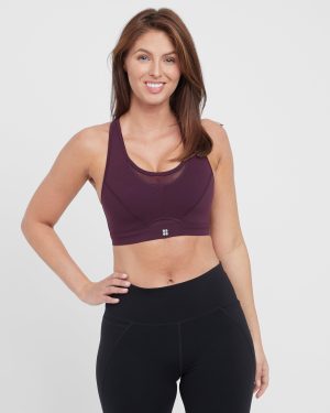 SWEATY BETTY Women's Power Icon Bra, Purple