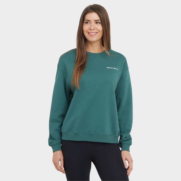 SWEATY BETTY Women's Revive Crew Neck Sweatshirt, Green