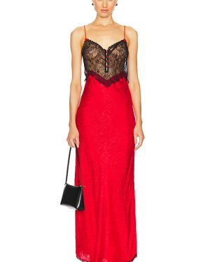 SWF Lace Trimmed Slip Dress in Red. Size S, XL.