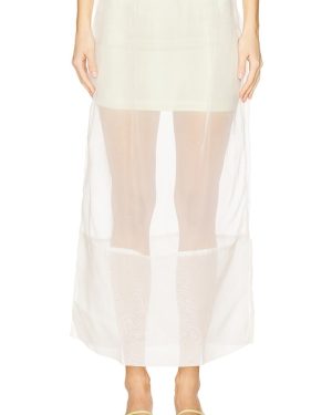 SWF Pencil Sheer Maxi Skirt & Satin Mini in Green. Size S, XS.