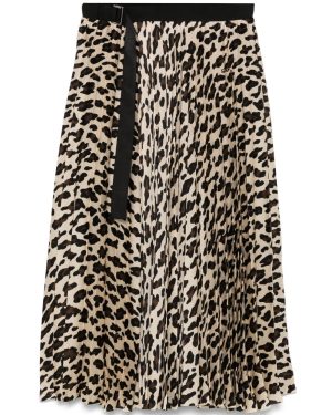 Sacai Leopard Print Midi Skirt