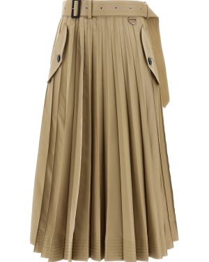 Sacai Long Pleated Skirt