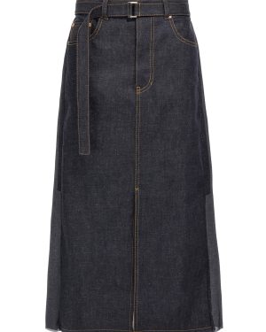 Sacai Pleated Denim Skirt