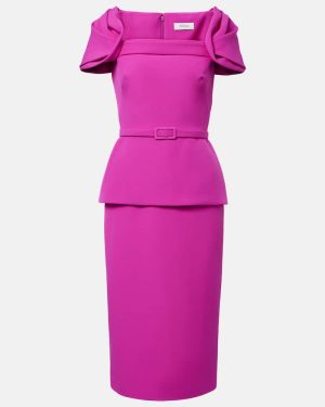 Safiyaa Belted peplum midi dress