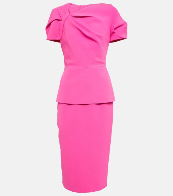 Safiyaa Peplum crepe midi dress