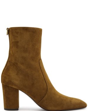 Saint Laurent Betty 70 Suede Ankle Boots - Brown - 39 (IT39 / UK6)