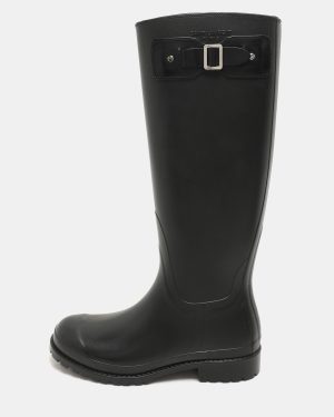 Saint Laurent Black Rubber Wellington Rain Boots Size 36