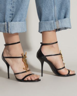 Saint Laurent Cassandra Heeled Sandals - Woman Heels Black Eu - 36