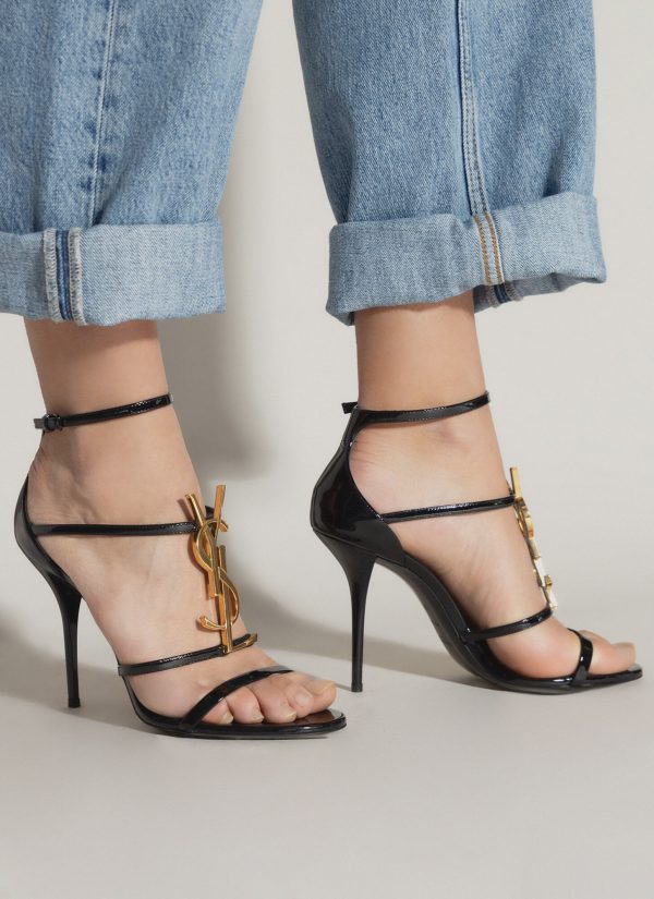 Saint Laurent Cassandra Heeled Sandals - Woman Heels Black Eu - 36