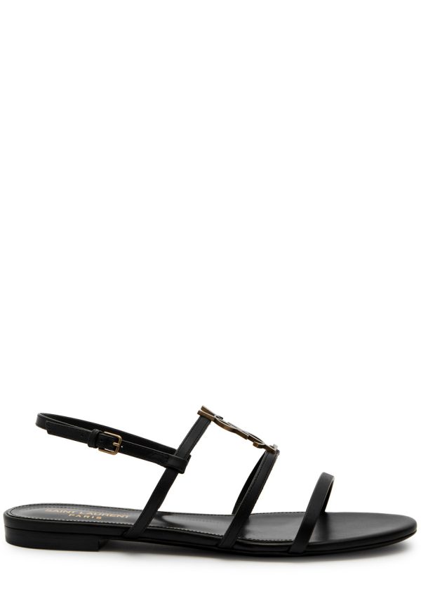 Saint Laurent Cassandra Leather Sandals - Black - 41 (IT41 / UK8)