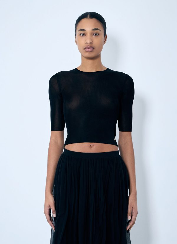 Saint Laurent Cassandre Knit Top - Woman Tops Black M