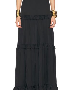 Saint Laurent Charmeuse Maxi Skirt in Noir - Black. Size 38 (also in ).