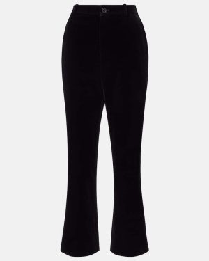 Saint Laurent Cotton velvet cropped flared pants