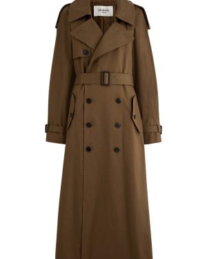 Saint Laurent Double-breasted Cotton-twill Trench Coat - Brown - 40 (UK12 / M)