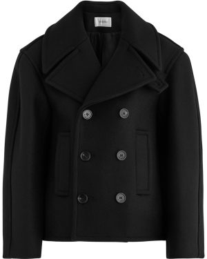 Saint Laurent Double-breasted Wool pea Coat - Black - 38 (UK10 / S)