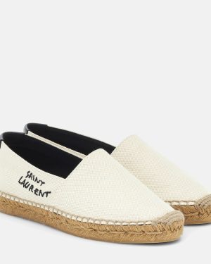 Saint Laurent Embroidered canvas espadrilles