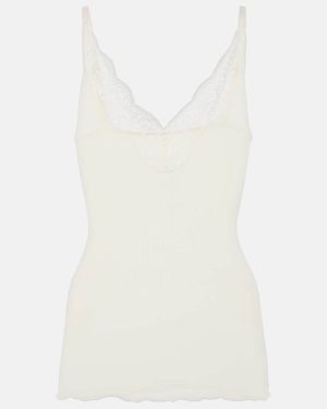 Saint Laurent Lace-trimmed tank top