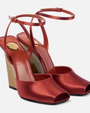 Saint Laurent Le Scandale 110 crepe satin wedge sandals