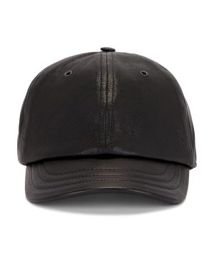 Saint Laurent Leather Cap With Small Visor in Black - Black. Size 57 (also in 59).