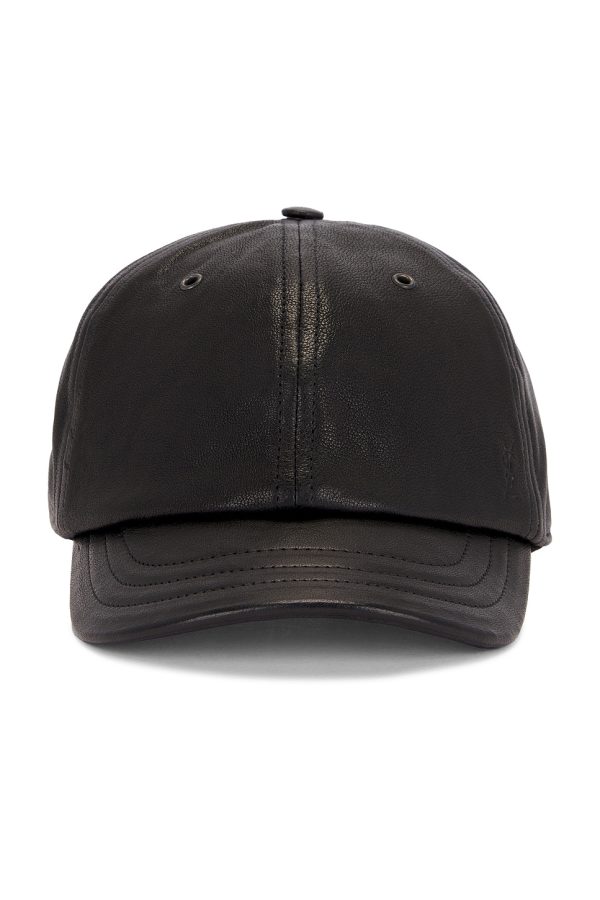 Saint Laurent Leather Cap With Small Visor in Black - Black. Size 57 (also in 59).