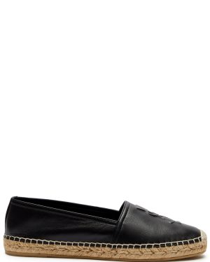 Saint Laurent Logo-embossed Leather Espadrilles - Black - 39 (IT39 / UK6)