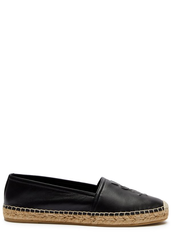 Saint Laurent Logo-embossed Leather Espadrilles - Black - 39 (IT39 / UK6)