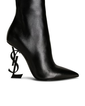 Saint Laurent Opyum 110 YSL Heeled Boots in Nero - Black. Size 36 (also in 37, 37.5).