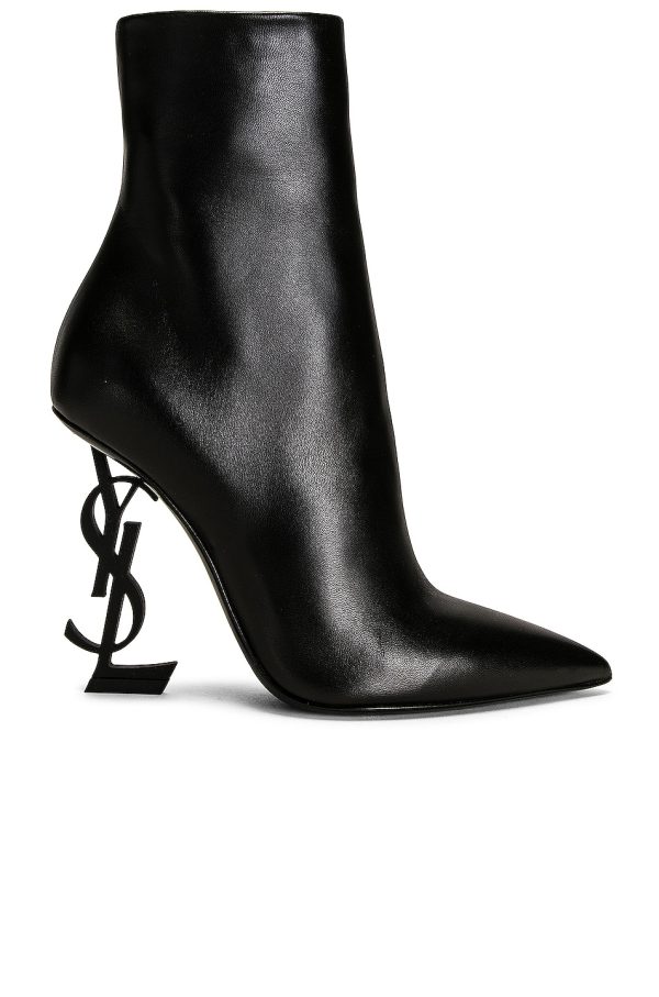 Saint Laurent Opyum 110 YSL Heeled Boots in Nero - Black. Size 36 (also in 37, 37.5).