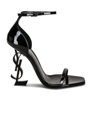 Saint Laurent Opyum 110 YSL Heeled Sandals in Nero - Black. Size 39 (also in 39.5, 40).