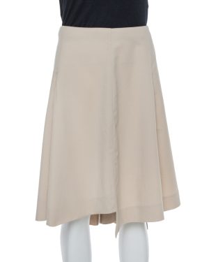 Saint Laurent Paris Ecru Wool Asymmetrical Short Skirt L
