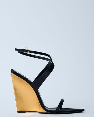 Saint Laurent Salom Wedges - Woman Heels Black Eu - 38