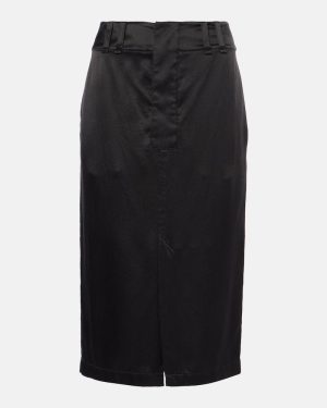 Saint Laurent Silk crepe de chine pencil skirt