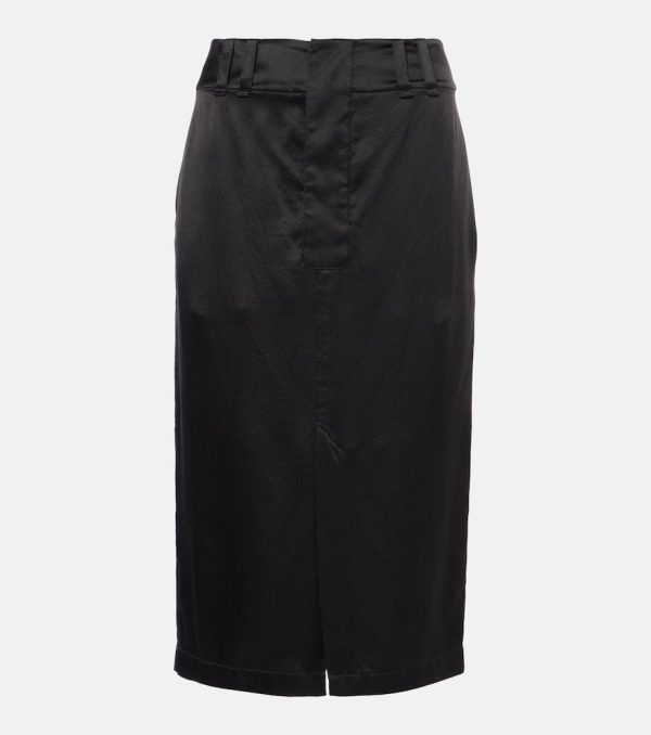 Saint Laurent Silk crepe de chine pencil skirt