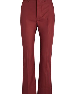 Saint Laurent Straight-leg Cotton Trousers - Dark Red - 38 (UK10 / S)