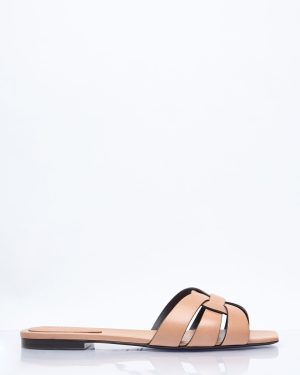 Saint Laurent Tribute Sandals - Woman Sandals Beige Eu - 36